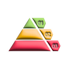 Wall Mural - pyramid infographic 3d. triangle hierarchy data segments. business illustration isolated on white.