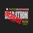 marathon run faster Premium Vector illustration of a text graphic. suitable screen printing and DTF for the design boy outfit of t-shirts print, shirts, hoodies baba suit, kids cottons, etc.