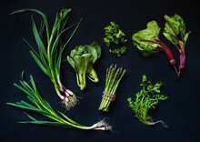 Fresh Vegetables On A Dark Background
