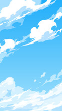 かっこいい雲と空の背景イラスト_エフェクト風_16:9_縦