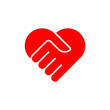 love hand care Red symbol logo vector