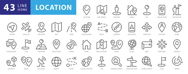 location icons set. navigation icons. map pointer icons. location symbols. vector illustration