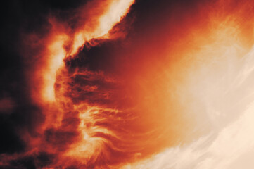 Wall Mural - the red sky background looked like smoke and fire. bomb violent. for wallpaper, backdrop and design.