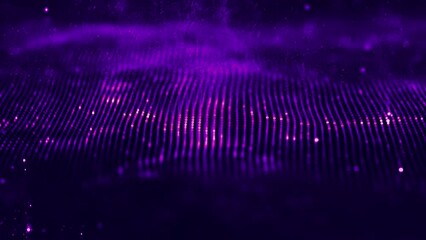 Wall Mural - wave abstract purple wave animation. seamless loop 4k. purple technology background.