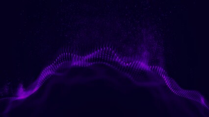 Wall Mural - wave abstract purple wave animation. seamless loop 4k. purple technology background.