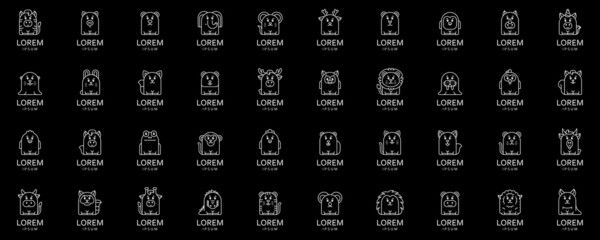 Wall Mural - Animals logos collection. Animal logo set. Icon design 