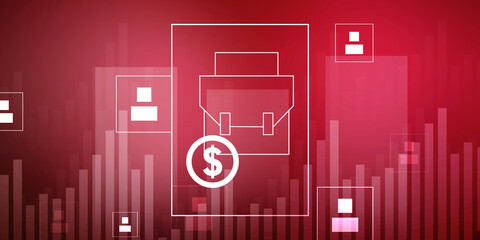 Wall Mural - 2D Digital Abstract Business Networking background