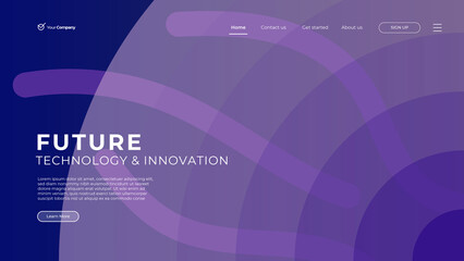 Wall Mural - Creative blue horizontal website screen part for responsive web design development. 3D colorful balls geometric banner layout mock up. Corporate landing page block vector illustration template.