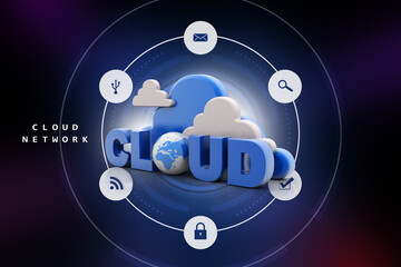 Sticker - 3d rendering technology Cloud computing 
