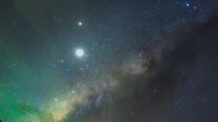 Wall Mural - beautiful milky way galaxy time lapse at kanchanaburi thailand, universe galaxy milky way time lapse