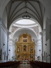 Interior of church San Andres, Iglesia de San Andres, in Alcala del Jucar, province of Albacete, Spain.