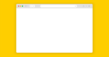 Wall Mural - web browser window white template. realistic blank browser window with toolbar and shadow. sample fr