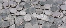 Background From
Silver Coins Of Various Denominations