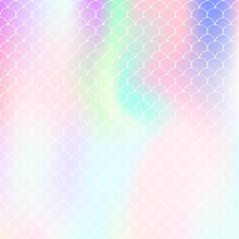 Mermaid Scales Background With Holographic Gradient.