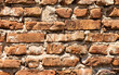 Old Brick Wall Background, Brick Wall Texture. Broken Old Brick