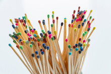 Assortment Of Colorful Matches In Bunch 