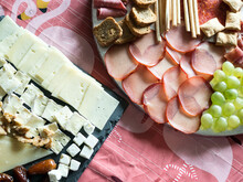 Party Appetizer Board With Cheese And Cold Meats
