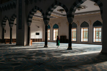 Hijabi Woman Inside A Mosque