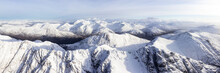 Aonach Eagach Ridge And Ben Nevis Aerial Glencoe Scotland