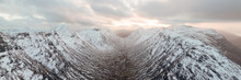 Lairig Gartain Valley At Sunset In Winter Glencoe