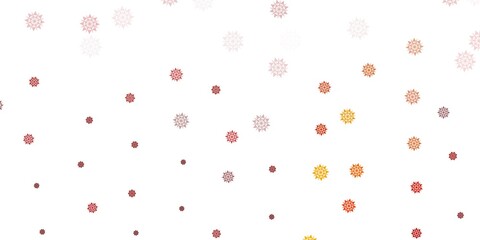 Wall Mural - Light red, yellow vector layout with beautiful snowflakes.