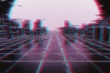 Abstract Neon City Background