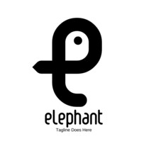 The Letter E Logo That Forms The Elephant's Head