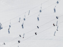 Ski Lift And Skiers 