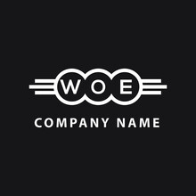 WOE Letter Logo Design On Black Background. WOE  Creative Initials Letter Logo Concept. WOE Letter Design.