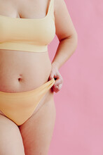 Anonymous Plus Size Woman In Lingerie - Body Positive - Pastel Color