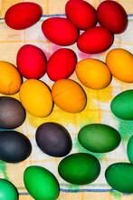 Vibrant  Colorful Easter Eggs Background
