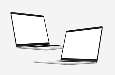 Wall Mural - realistic two laptop mockup blank
