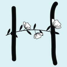 Floral Capital H Letter Logo