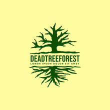 Dead Tree Forest Logo. Dead Tree Silhouette. Nature Logo