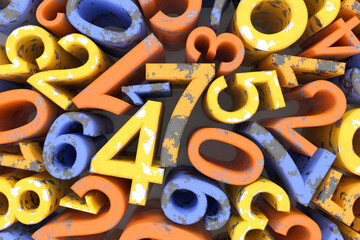 Wall Mural - abstract background of numbers. 3d rendering.