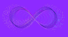 Infinity Techno Shape With Particles On Purple
