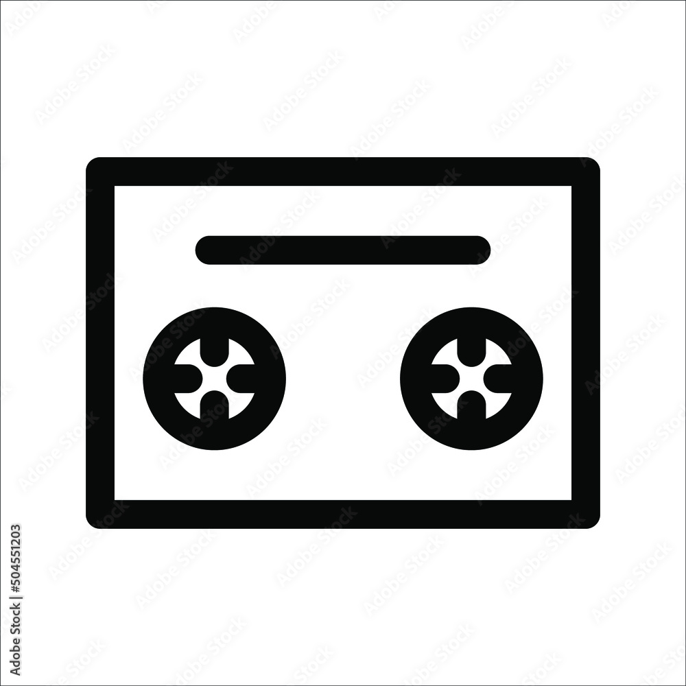 Audio cassette tape isolated vector old music retro player icon Vector ...