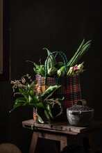 Farm Fresh Vegetables In A Basket