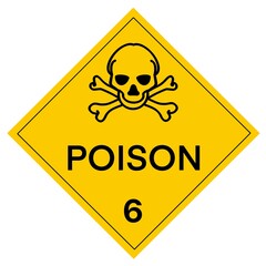 Toxic  symbol is used to warn of hazards