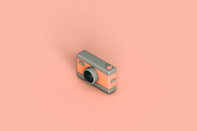 A Pink And Grey Camera
