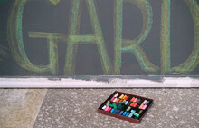 Closeup Of Finished Chalk And Blackboard Poster
