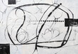 © Clive Watts/Stocksy - A Monochrome Abstract Calligraphic Design.  Rough brushwork.