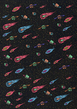 Colorful Comets Pattern Illustration