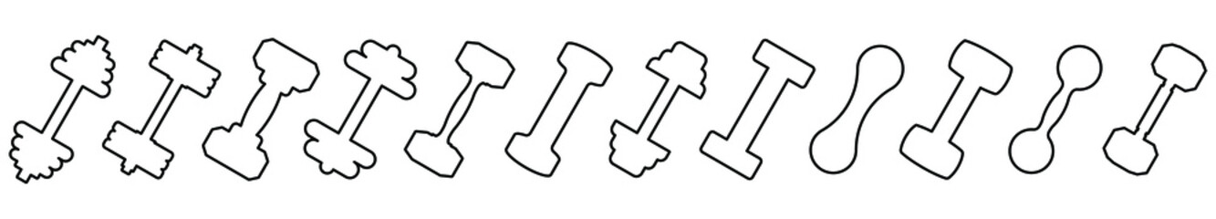 Wall Mural - dumbbell icon. set of different dumbbell. vector illustration. dumbbells for a sports hall. black li