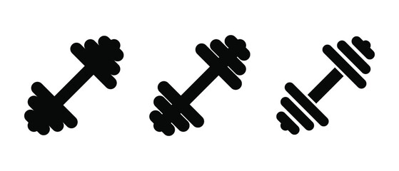 Wall Mural - dumbbell icon. set of dumbbell icons. vector illustration. dumbbells for a sports hall. black sign d