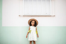 Portrait Of A Black Girl With Cowboy Hat