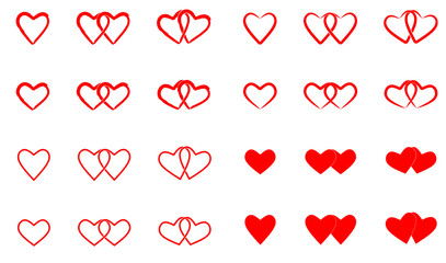 Sticker - set of hearts