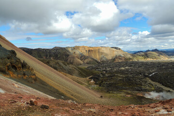 Wall Mural - Laugavegur mountains colorful landscape in Iceland