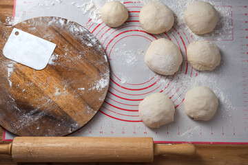 rolling pin and dough