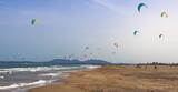 Fototapeta  - Kitesurf in Sant Pere Pescador Beach, Catalonia